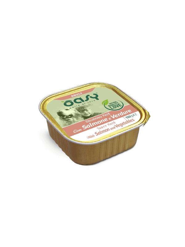 Oasy dog vaschetta patè con salmone e verdure 150g