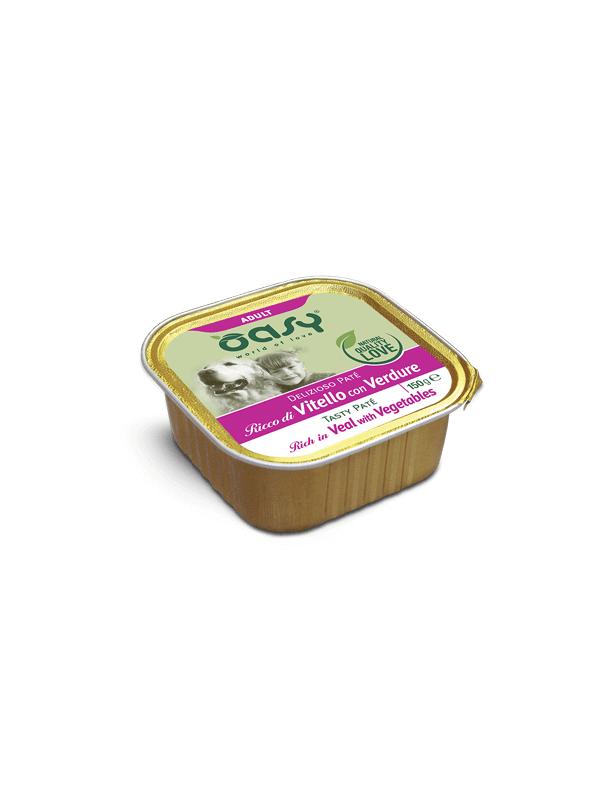 Oasy dog vaschetta patè con vitello e verdure 150g