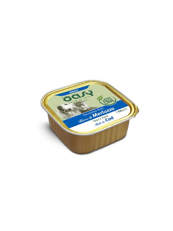 Oasy dog vaschetta patè con merluzzo 150g