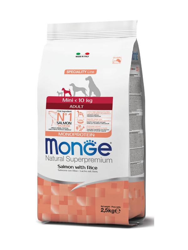 MONGE DOG Nat. Sup. PUPPY Mini Salmone con Riso 2,5kg