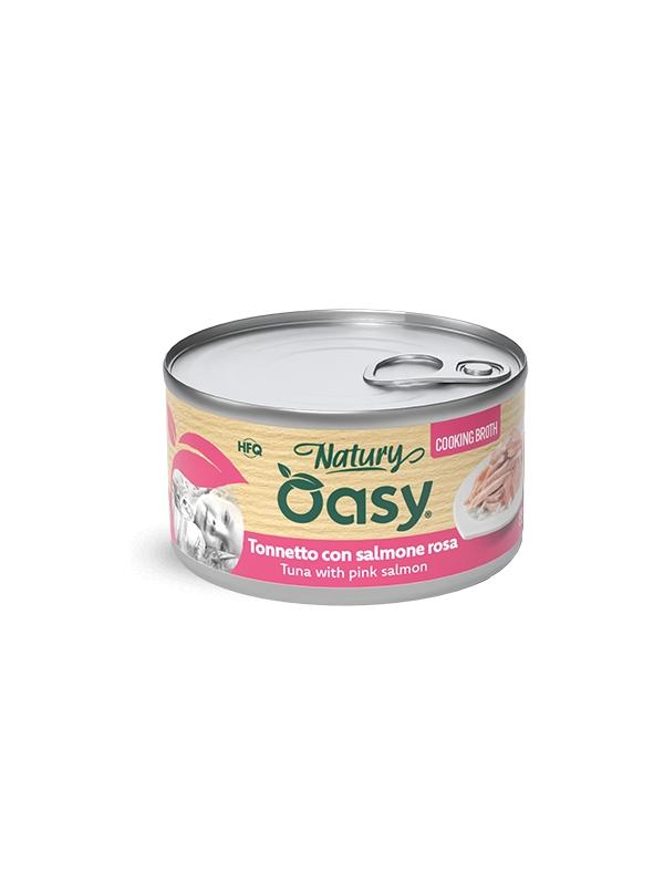 Oasy Cat Brodo Tonnetto con Salmone Rosa 85g