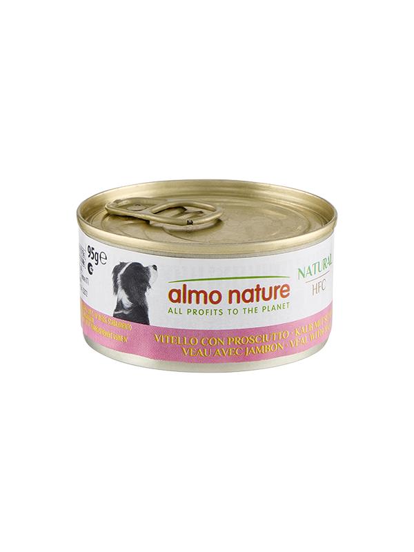 Almo Nature dog scatoletta con vitello e prosciutto 95g