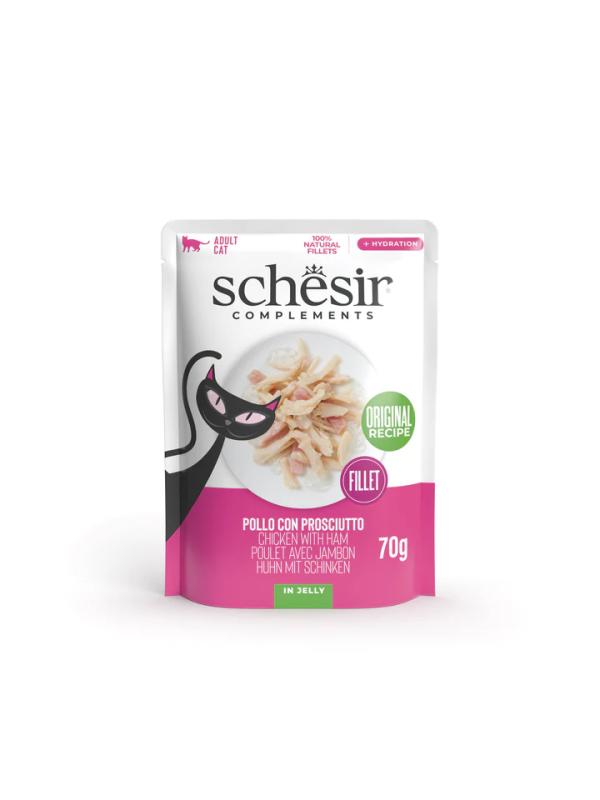 Schesir cat busta con pollo e prosciutto 70g