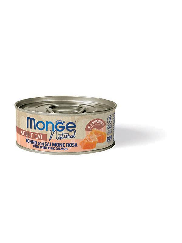 MONGE CAT NATURAL Tonno con Salmone Rosa 80gr