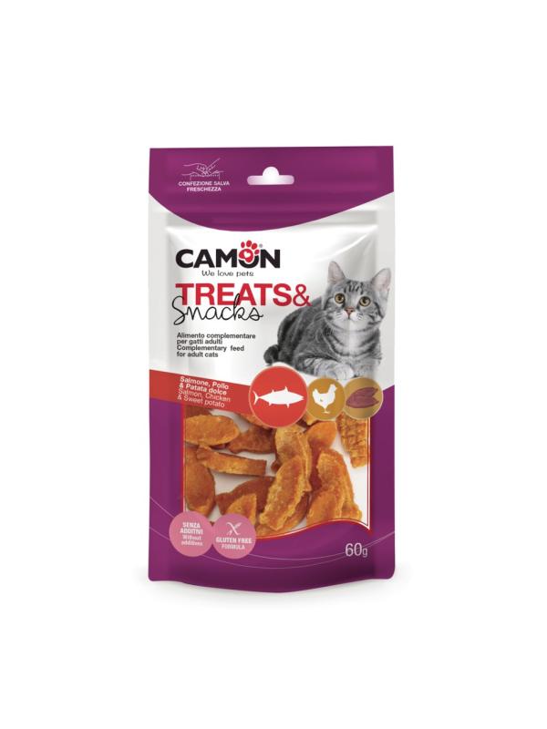 Camon Treats & Snack Cat Salmone, Pollo e Patata Dolce 60g