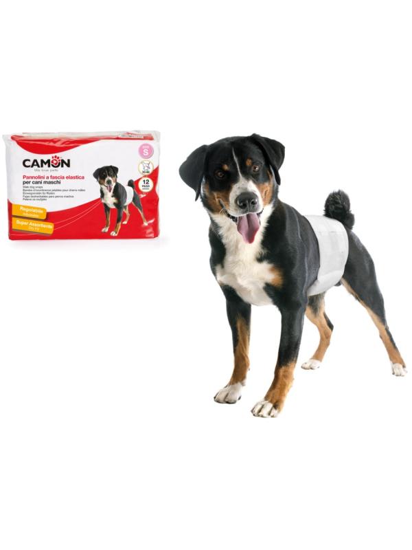 Camon Pannolini a fascia elastica per cani maschi Tg. S