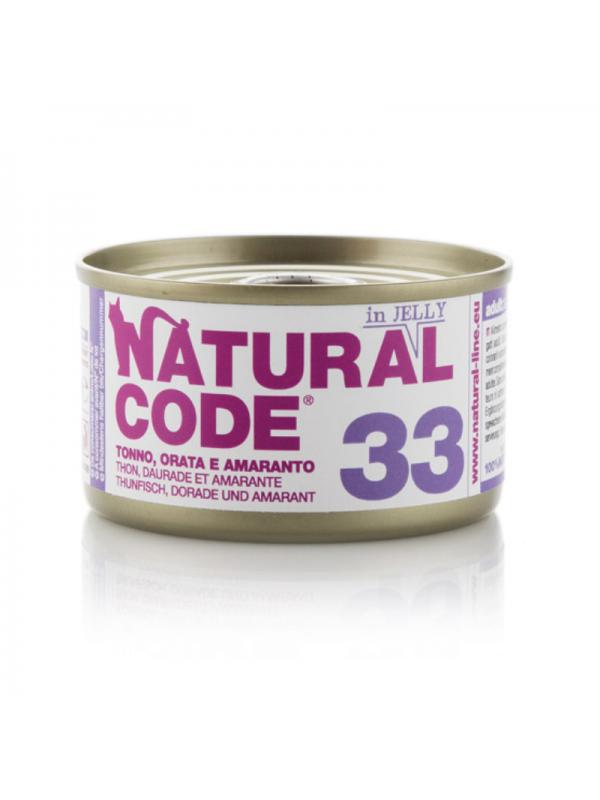 Natural Code Gatto Scatoletta 33 tonno, orata, amaranto 85g
