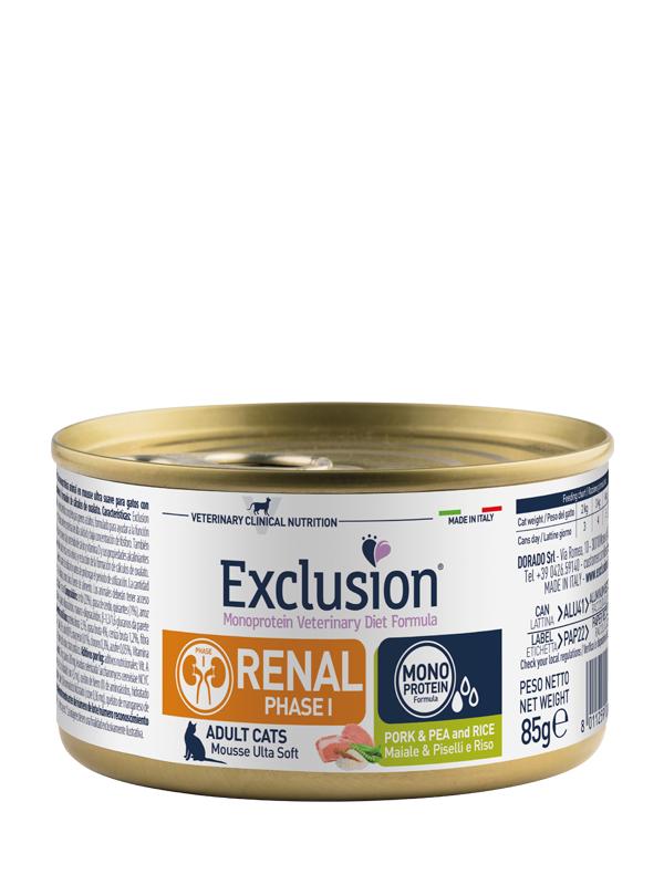 EXCLUSION CAT Renal Phase I Pork & Pea and Rice 85gr
