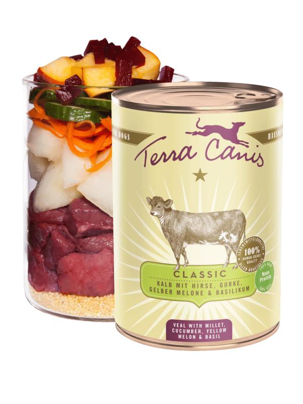 TERRACANIS Classic Vitello con miglio, cetriolo, melone giallo e basilico 400gr