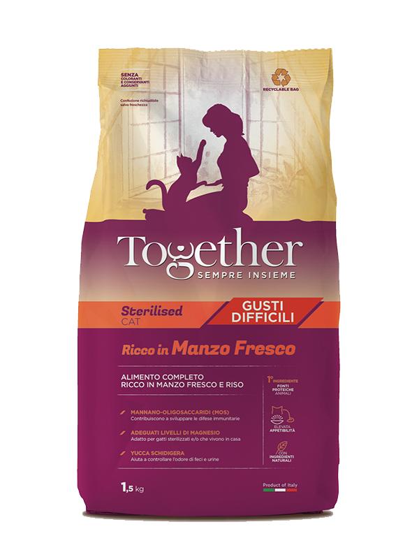 TOGETHER CAT STERILISED MANZO GUSTI DIFFICILI 1,5 KG