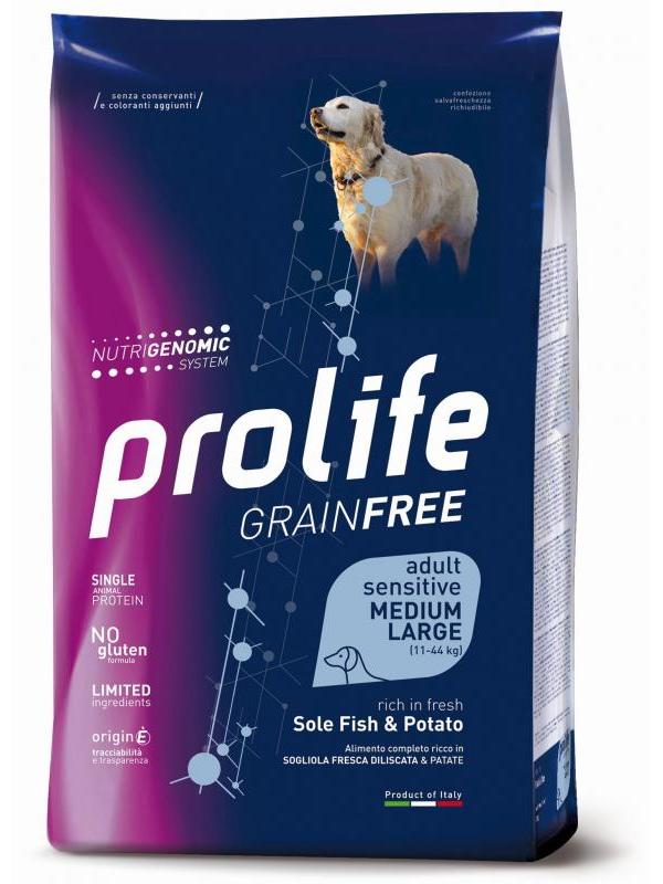 Prolife Grain Free Adult Sensitive Sole Fish & Potato - Medium/Large 10kg