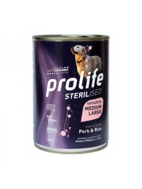 Prolife Dog Sterilised Sensitive Adult Pork & Rice - Medium/Large 400g