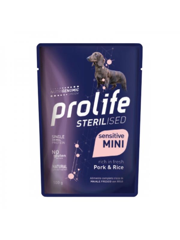 Prolife Dog Sterilised Sensitive Adult Pork & Rice - Busta 100g