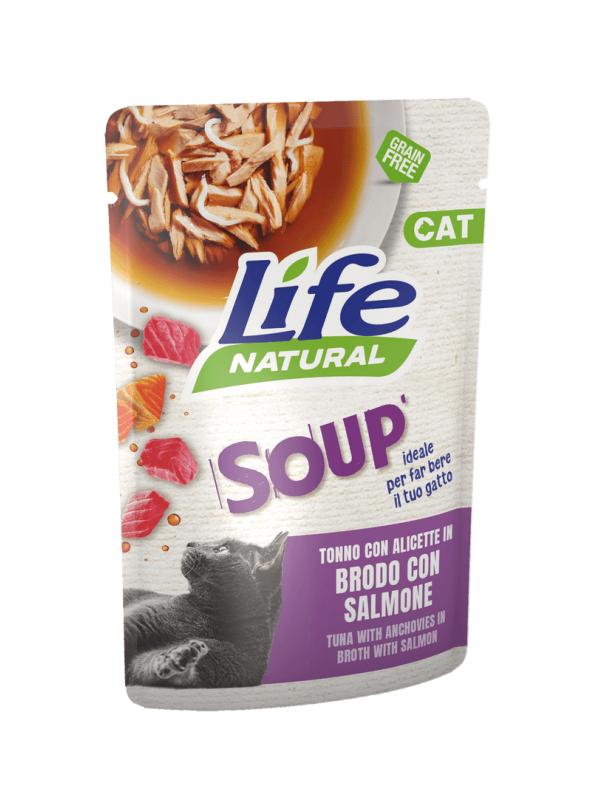 LifePetCare Cat Soup Tonno con Gamberetti 70g